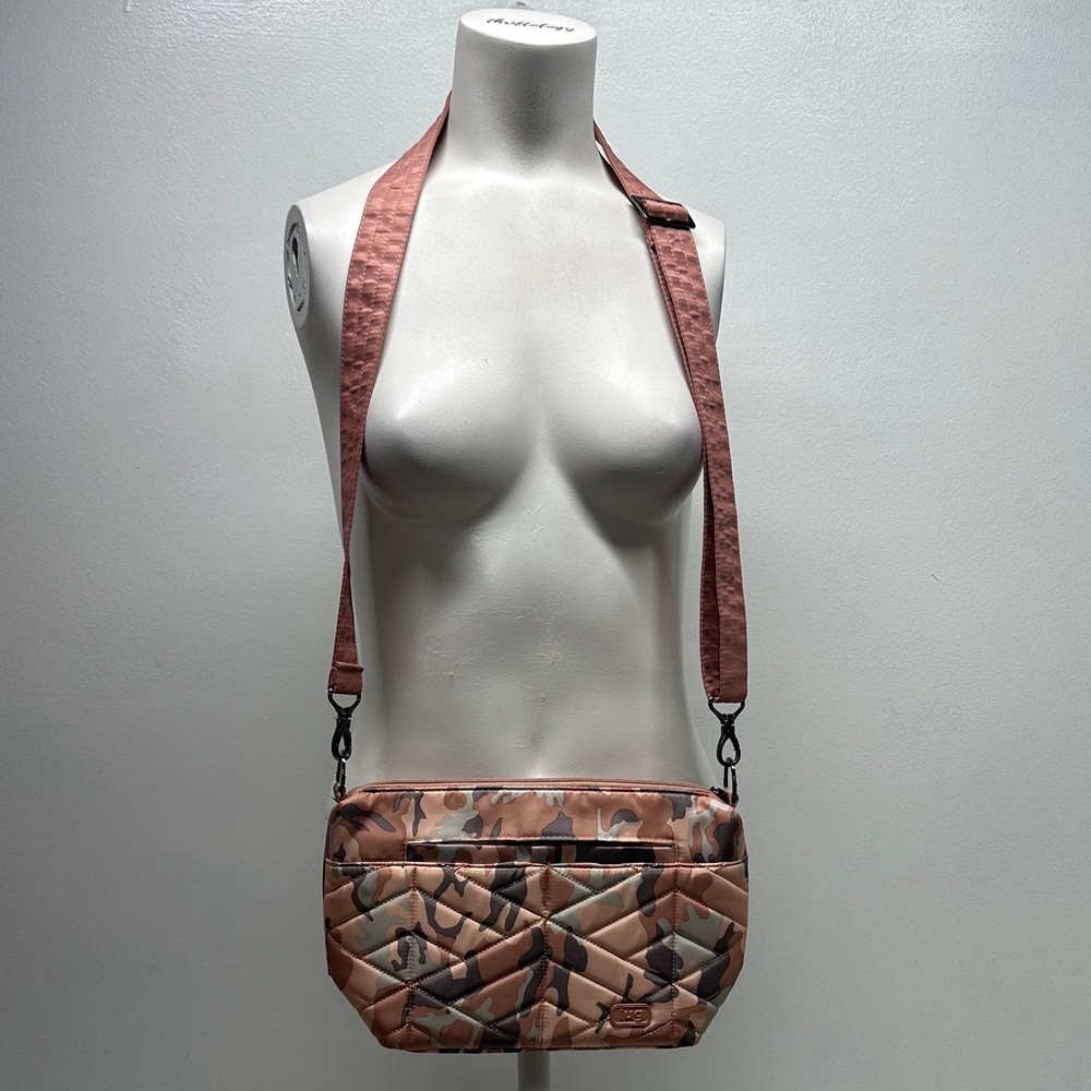 Lug Flare Crossbody Bag Quilted RDIF Purse Camouflage Camo Rose Blush Pink Gray